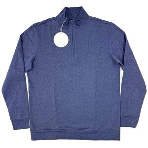 Criquet Mens 1/4 Zip Fleece Sweater Sz Large Navy Golf Pullover Athleisure NEW